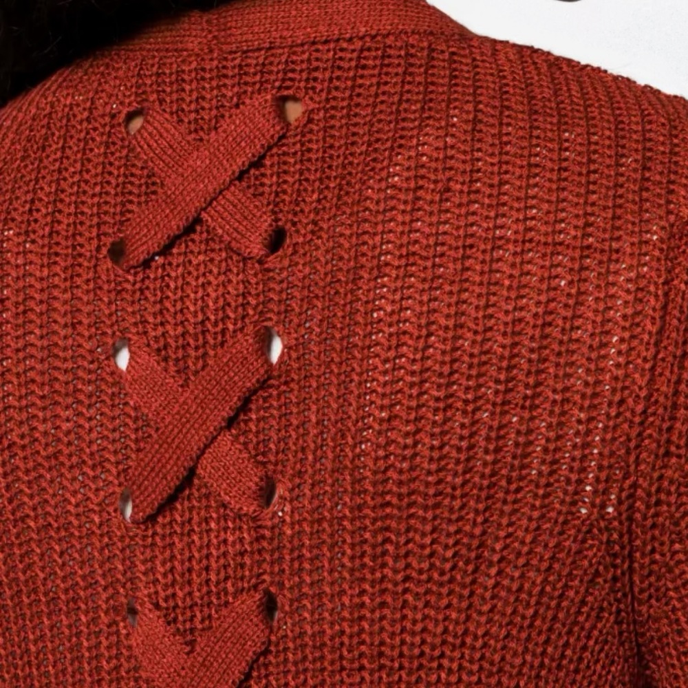 Chic Rust Open-Front Cardigan - Picture 3 of 8